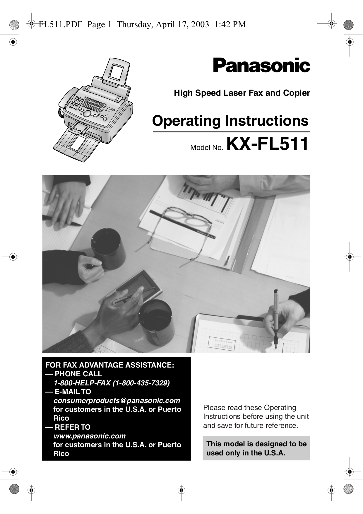 Download free pdf for Panasonic KX-F90 Fax Machine manual